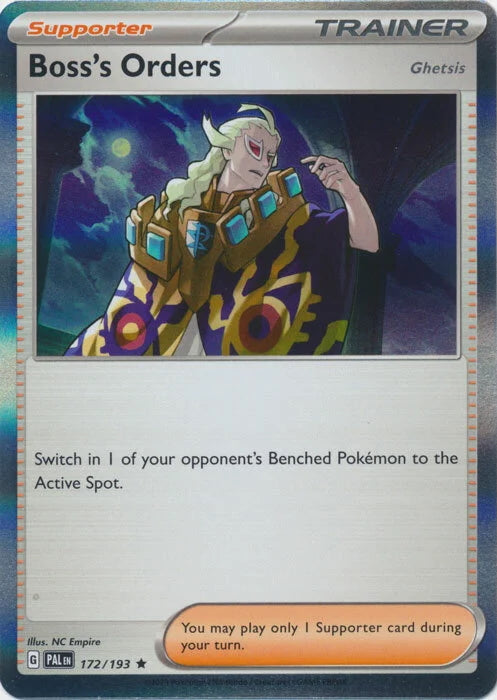 Paldea Evolved Holo Boss’s Orders (Ghetsis) #172/193